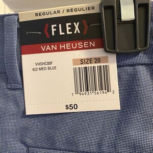 Boys Size 20 Regular Fit Flex Blue Dress Pants/ Slacks Van Heusen